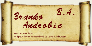 Branko Androbić vizit kartica